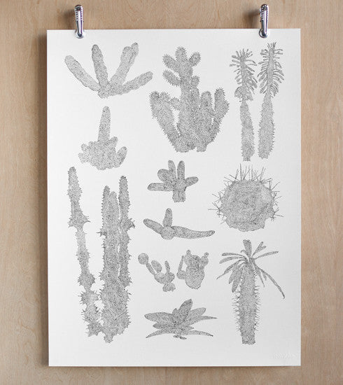 Minimalistic Makelike Cactus in Dots Poster // ONH Item nh00220