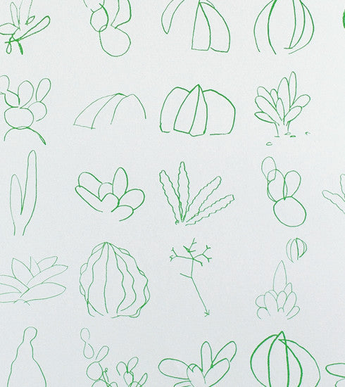 Minimalistic Succulent Sketches in Green Makelike Poster // ONH Item nh00223 Image 1