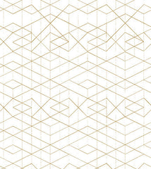 Geometric Wallpaper Gold on White // ONH Item nh00225 Image 1