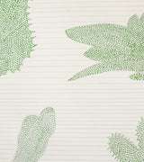 Intricate green dotted cactus pattern with subtle grey lines.