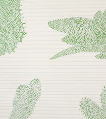 Light Grey and Green Cactus Wallpaper // ONH Item nh00229 Image 2