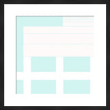 Black framed 'Study of Lines' graphic art featuring light aqua geometric pattern.