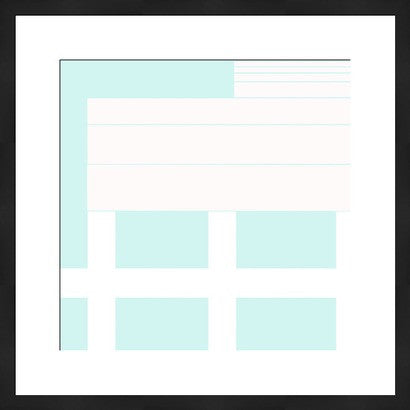 Study of Lines Graphic Art in Light Aqua // ONH Item nh00254