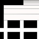 Corner detail of the geometric black and white lines in the graphic art.
