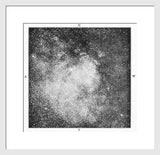 Framed late 19th century Milky Way photograph print, black and white, 38x38 inches.