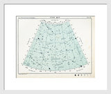 Exclusive Old New House Star Map Revival Giclée print with blue tones, white frame.