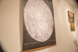 Detailed lower section of the black and white moon chart pull down, with walnut rod.