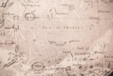 Close-up of intricate moon chart details in aged sepia and brown tones.