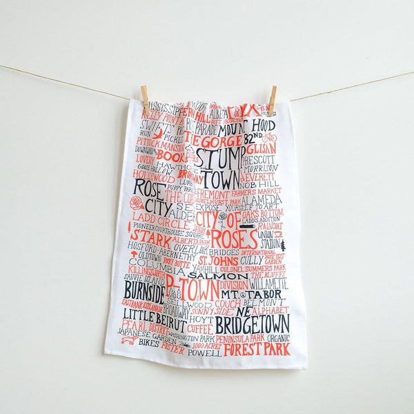 Portland, OR - PDX Graphic Tea Towel // ONH Item nh00210