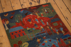 Handmade in Tibet pictorial folk art rug runner 2.5'x10'