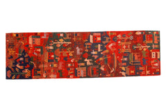 2x7 New Tibetan Folk Art Rug Runner // ONH Item QM001105