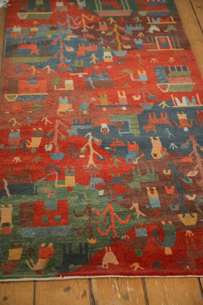 2.5x5 New Tibetan Folk Art Rug Runner // ONH Item qm001107 Image 5
