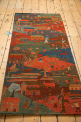2.5x6 New Tibetan Folk Art Rug Runner // ONH Item qm001108 Image 2