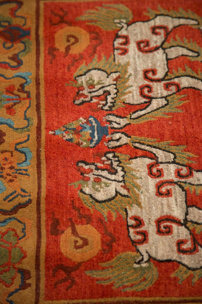 New Fu Dog Chair Back Rug Mat