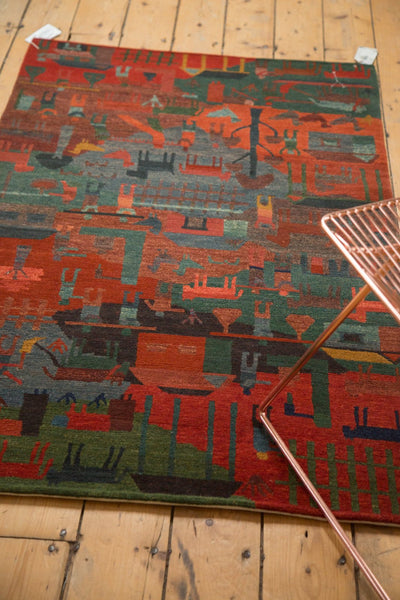 3x5 New Tibetan Folk Art Rug // ONH Item qm001113 Image 7