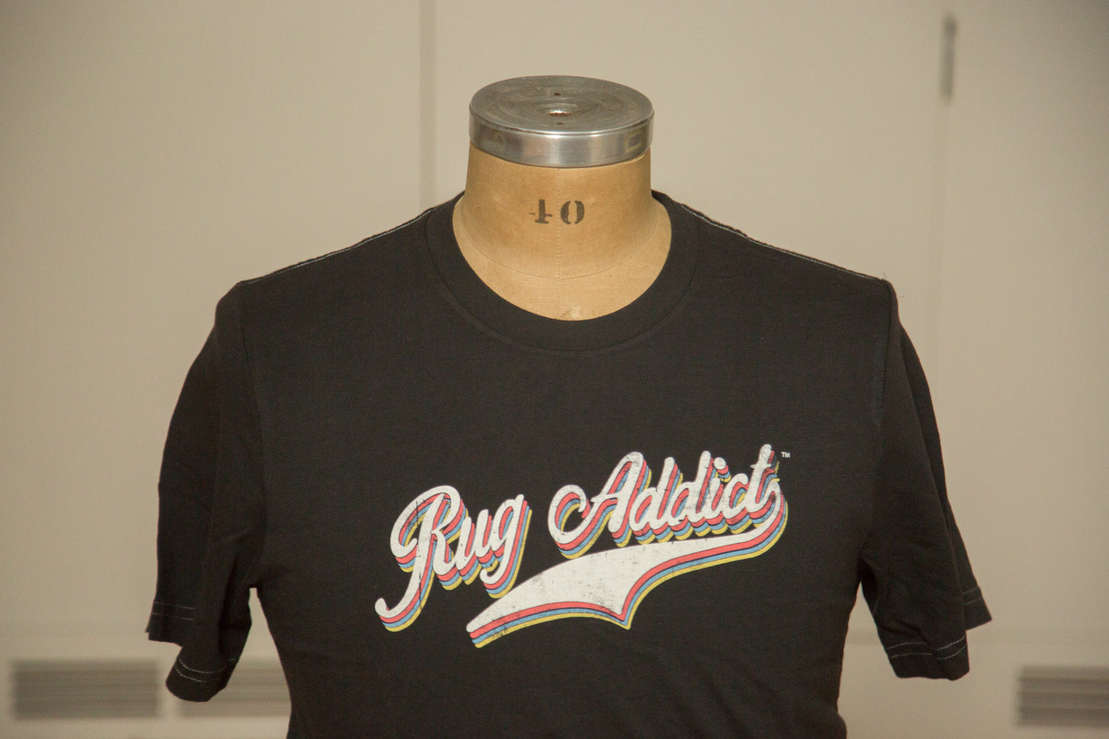 Men's Charcoal Retro Letter Fine Crew T-Shirt (Contrast Stitch) // ONH Item // RAFMCRCOGNRL1010-B0XS Image 1