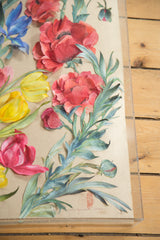 Vintage 3D Flower Art bottom showing Maria Jarreau Heller's signature, pink tulip, green leaves.