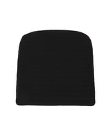 Black Sunbrella Pad, a rounded cushion featuring subtle horizontal ribbed texture.