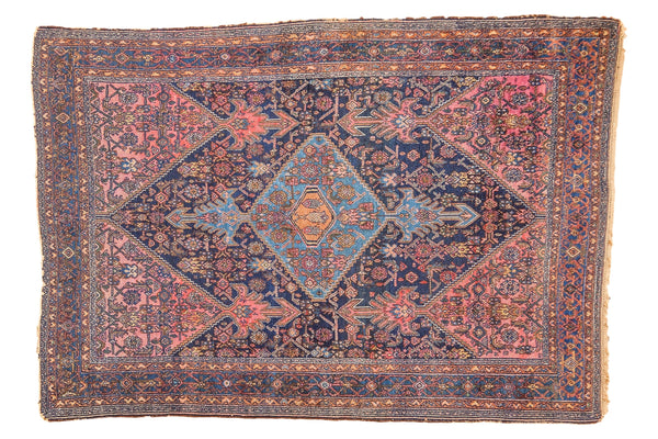 Vintage Distressed Malayer Rug