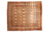 Antique Persian Kermanshah carpet with allover Cyprus tree, milfleur borders, ivory, red, and blue, 9'6