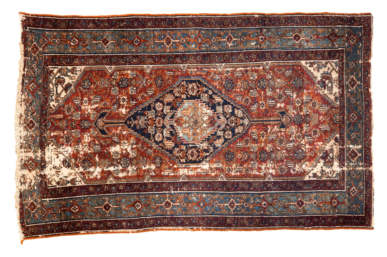 Antique Distressed Bibikabad Rug