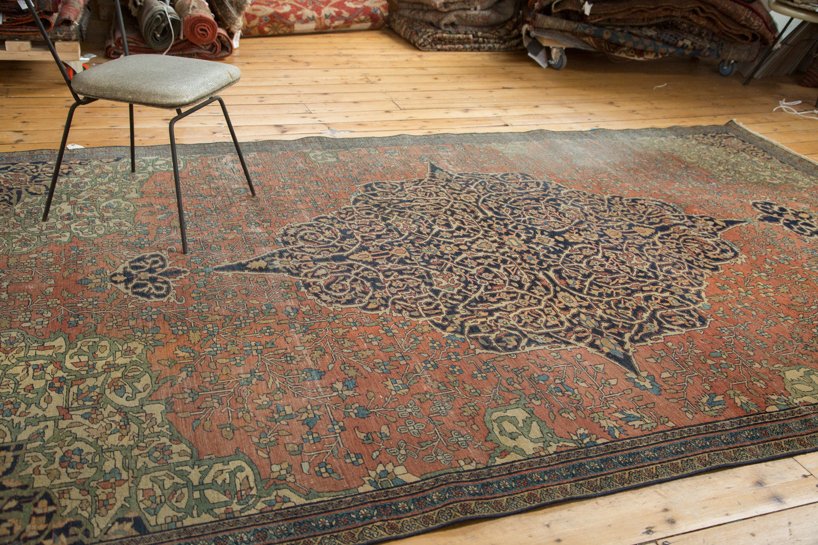 Antique Farahan Fragment Carpet