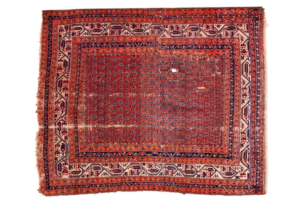 Vintage Hamadan Square Rug