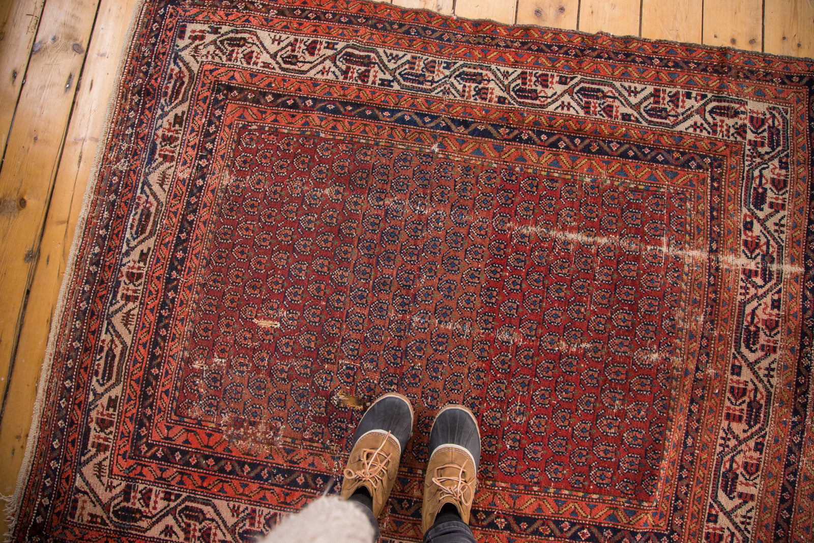 Vintage Hamadan Square Rug