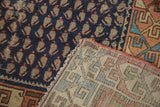 Intricate hand-knotted foundation and secure edges of the antique Hamadan rug.