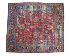 13.5x15 Antique Yezd Square Carpet // ONH Item sm001178