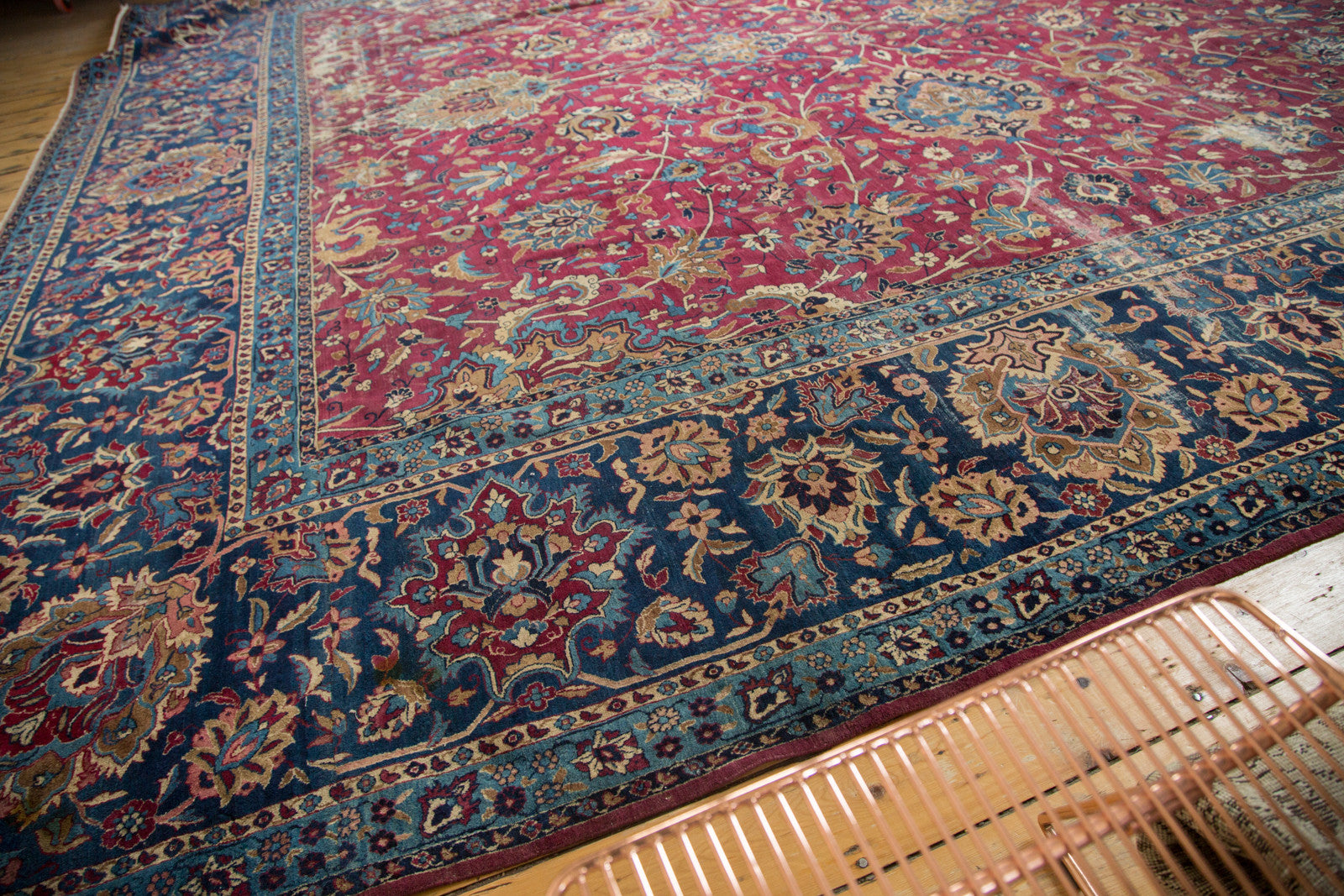 13.5x15 Antique Yezd Square Carpet // ONH Item sm001178 Image 1