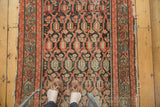 Vintage Persian Malayer runner with allover distressed red and navy boteh pattern.