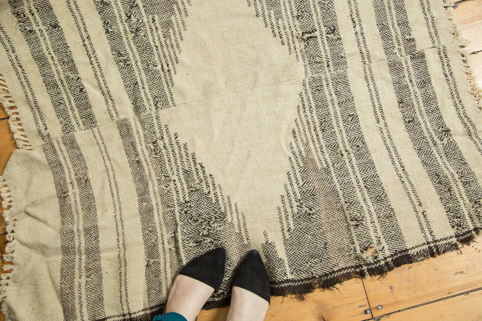 Vintage Kurdish Throw Square Rug