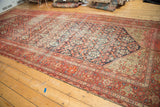 Antique Persian Malayer gallery runner, deep blue field, coral floral patterns. 6'8