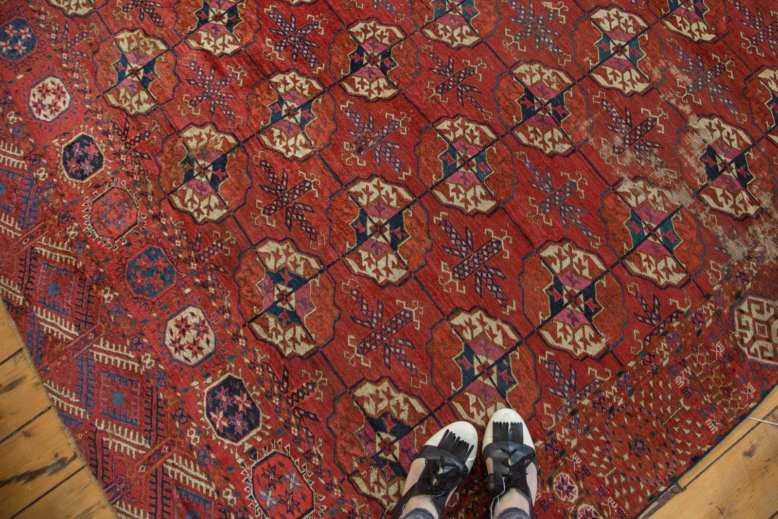 Distressed Antique Tekke Carpet