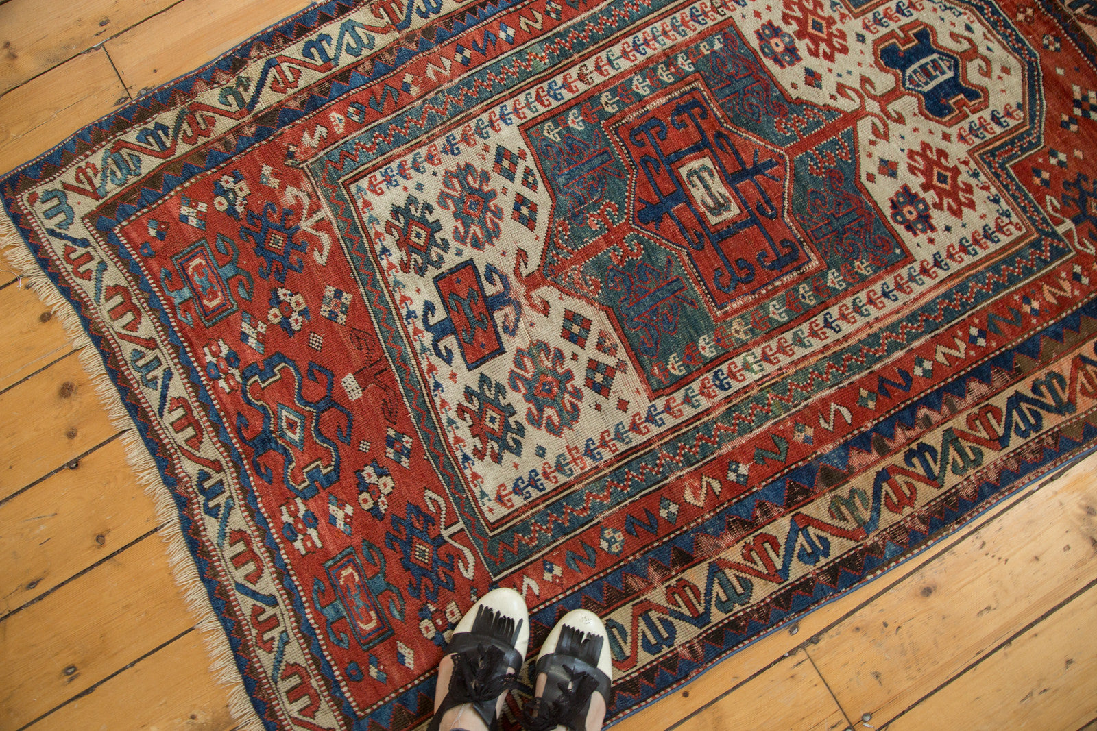 4x5 Antique Caucasian Square Rug // ONH Item sm001209 Image 1