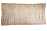 Antique Khotan runner, faded teal blue, apricot, and ivory allover floral lattice, 5'9