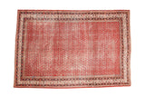 Distressed Mir Serbend carpet with allover cherry red boteh pattern and classic borders, 7' x 10'5