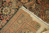 Hand knotted foundation, secured edge, and Herati pattern of a distressed Fereghan runner.