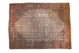 Antique Mahal Persian carpet, hand knotted with allover herati motif, antique ivory, blush, navy.