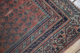 Antique Malayer rug corner with mir boteh field, Laleh Abassi pawn, and barber pole.