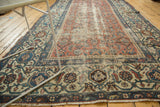 Antique Malayer runner wide border with deep blue turtle samovar and serrated leaf motifs.
