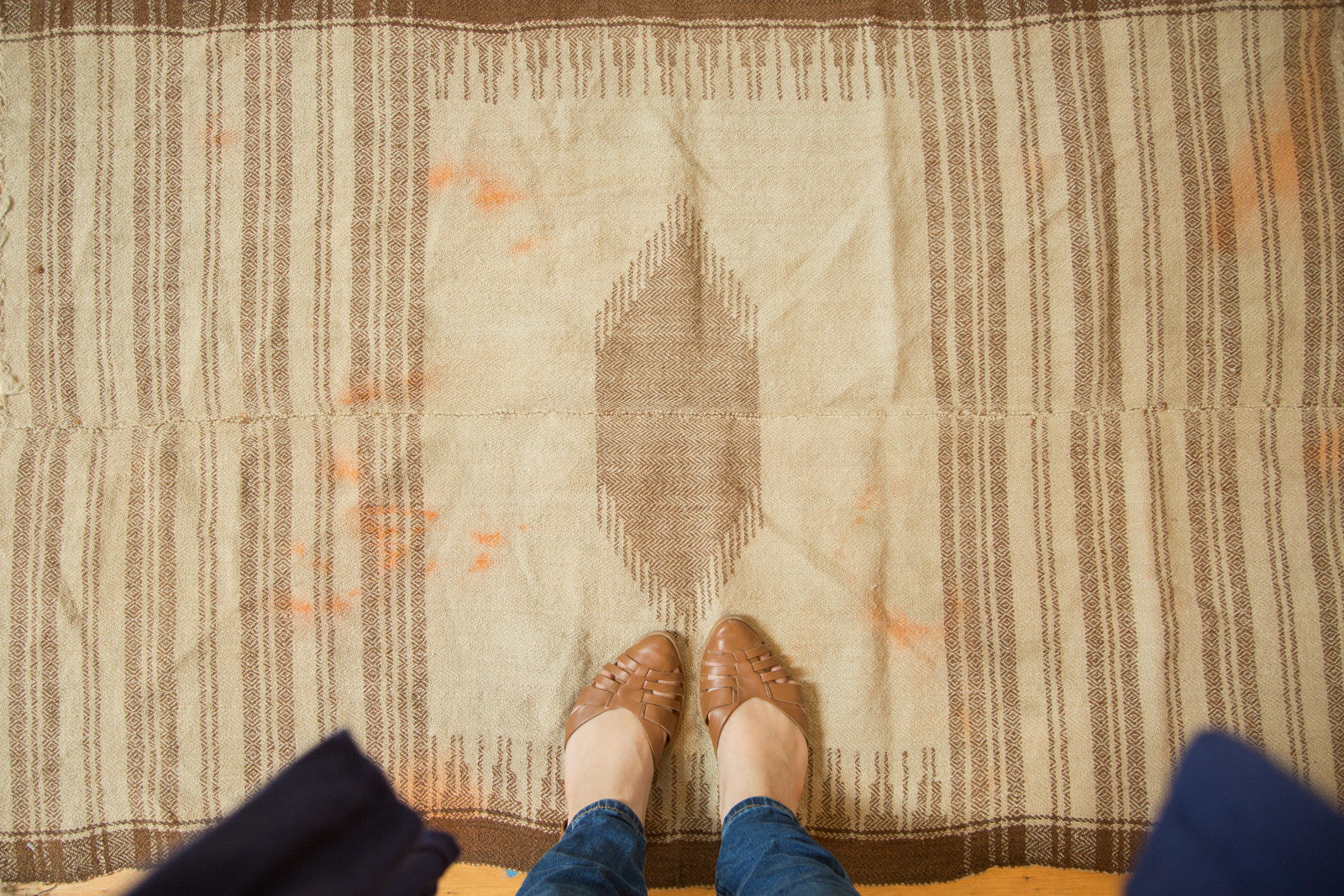 Vintage Kurdish Throw Rug