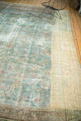 Mostly even wear and visible etching on this antique Persian Mahal carpet's surface.