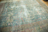 Antique Persian Mahal carpet showing mostly even wear with etching to the foundation.