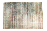 Antique Persian Yezd carpet, distressed Shah Abas pattern in faded aubergine, teal, and aqua, 9' x 13'3