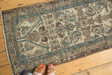 Persian Hamadan runner's allover Herati motif, with chocolate brown, antique ivory, and sea foam green.