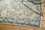 Vintage Hamadan runner, beige, brown geometric pattern, with mostly even wear.