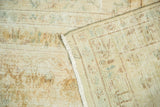 Hand-knotted foundation and muted ivory, sea foam green pile of vintage Kerman carpet.
