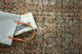Vintage Mahal carpet Herati motif in dark indigo, plum, ivory; mostly even wear to knot heads.